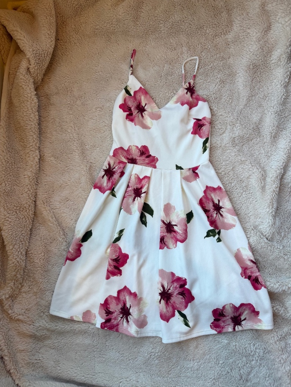 Soprano Hibiscus Print Skater Dress Women's Size XS